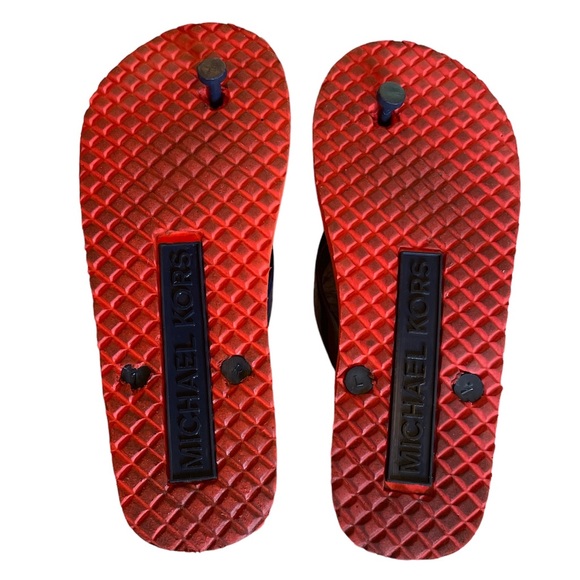 {Michael Kors} Patriotic Thong Flip Flop Sandals Red White Blue Gold Women’s 7 - Picture 4 of 11